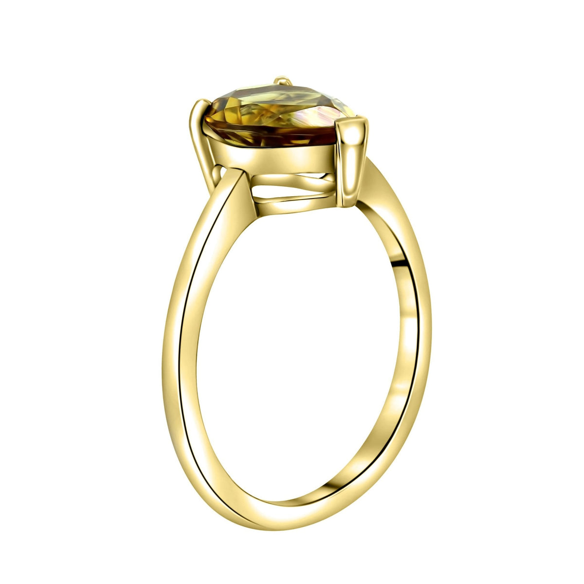 9ct yellow gold 10mm x 7mm pear cut citrine ring