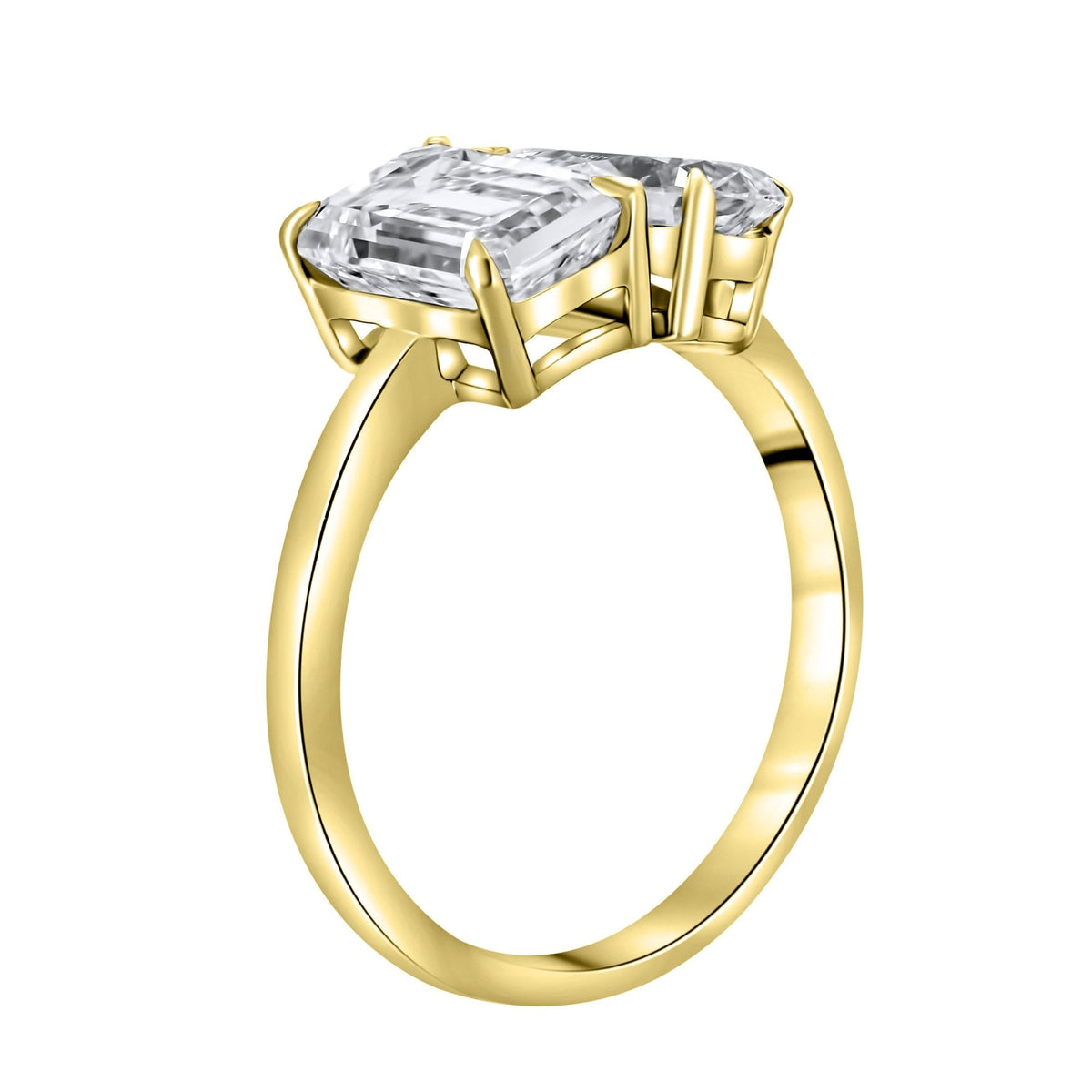LG 18ct yellow gold 3.06ct D VVS2 emerald & pear diamond ring