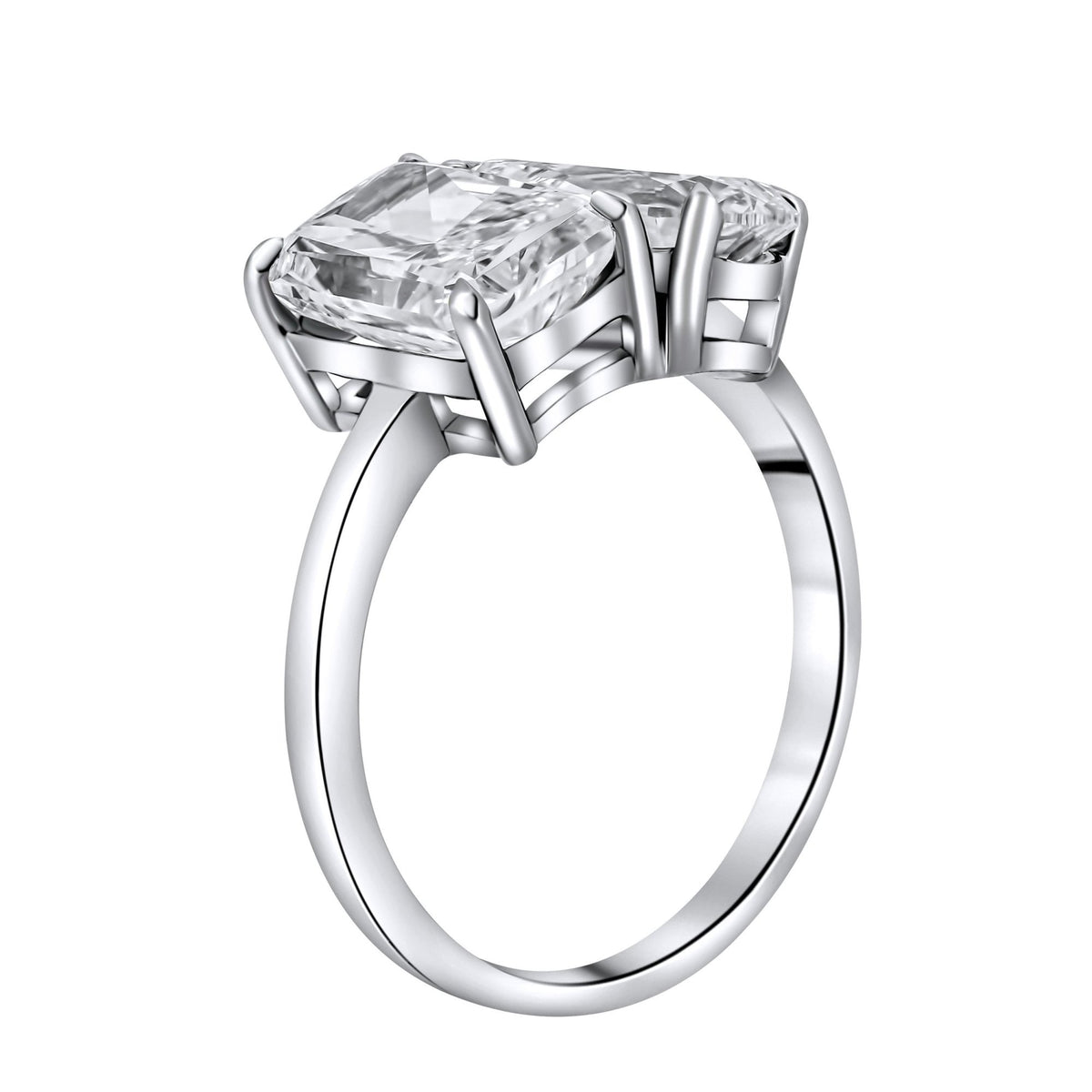 Lab Grown Platinum 4.05ct D Vvs2 Igi Radiant & Pear Diamond Ring