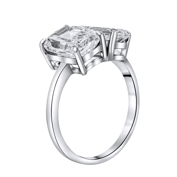 Lab Grown Platinum 4.05ct D Vvs2 Igi Radiant & Pear Diamond Ring