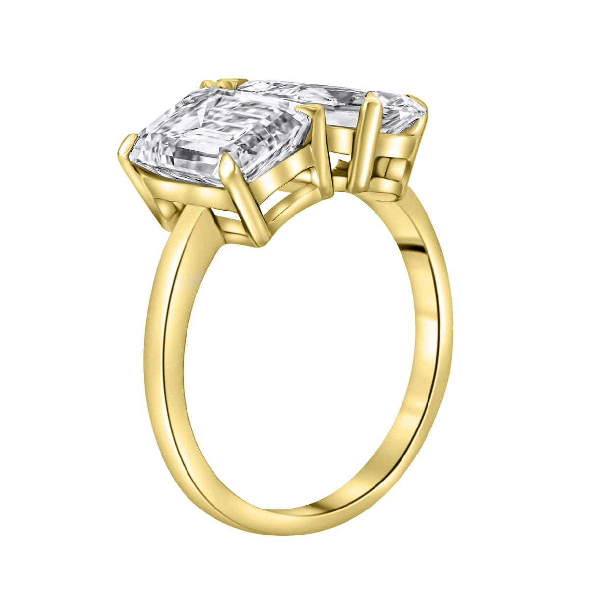 LG 18ct yellow gold 4.04ct D VVS2 emerald & pear diamond ring