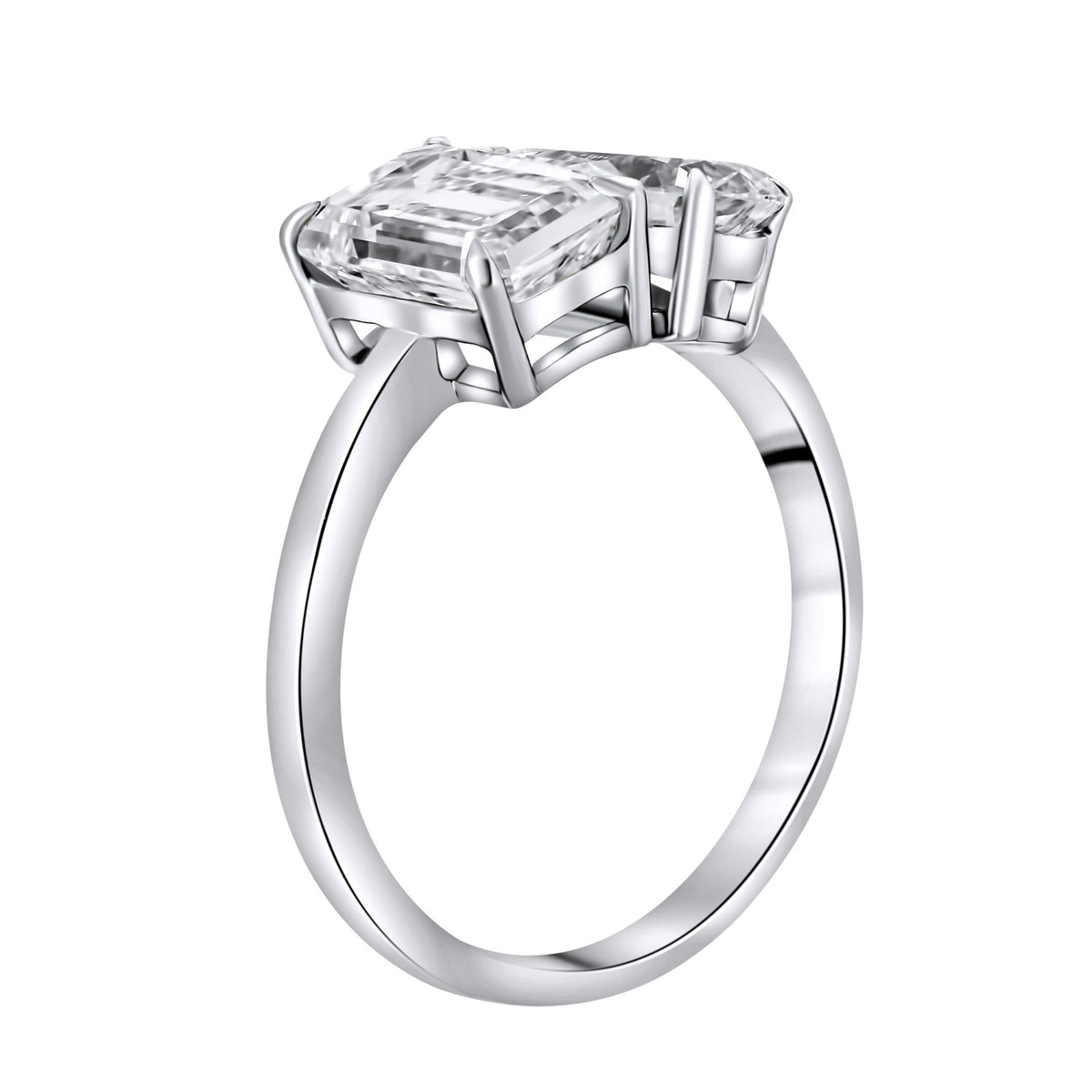 Lab grown platinum 3.04ct D VVS2 IGI emerald & pear diamond ring