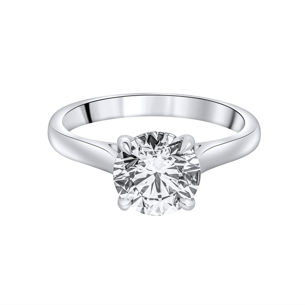 Lab grown platinum 2.58ct D VVS2 IGI round diamond ring