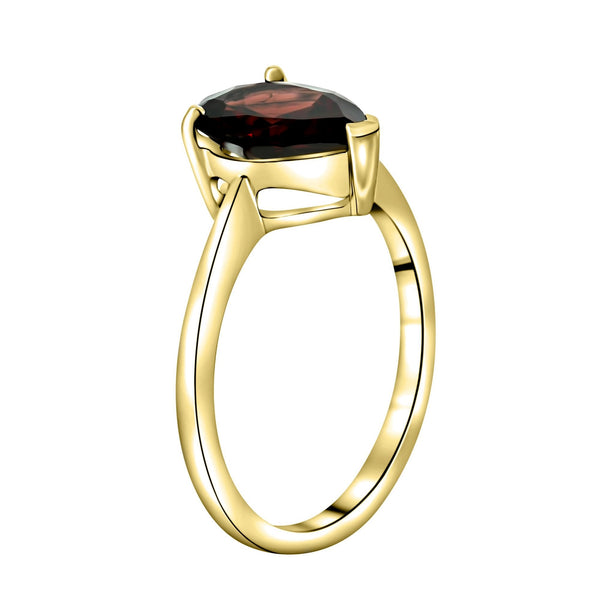 9ct yellow gold 10mm x 7mm pear cut garnet ring