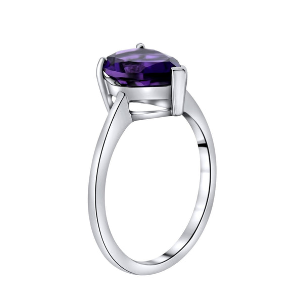 9ct white gold 14mm x 9mm pear cut amethyst ring