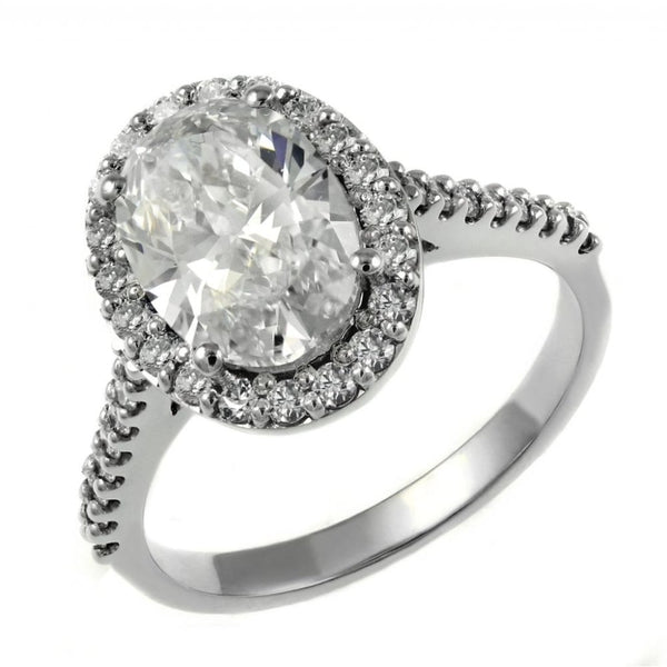 Platinum 1.50ct E SI1 GIA oval cut diamond halo ring