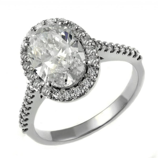 Platinum 2.11ct F VS2 EGL oval cut diamond halo ring