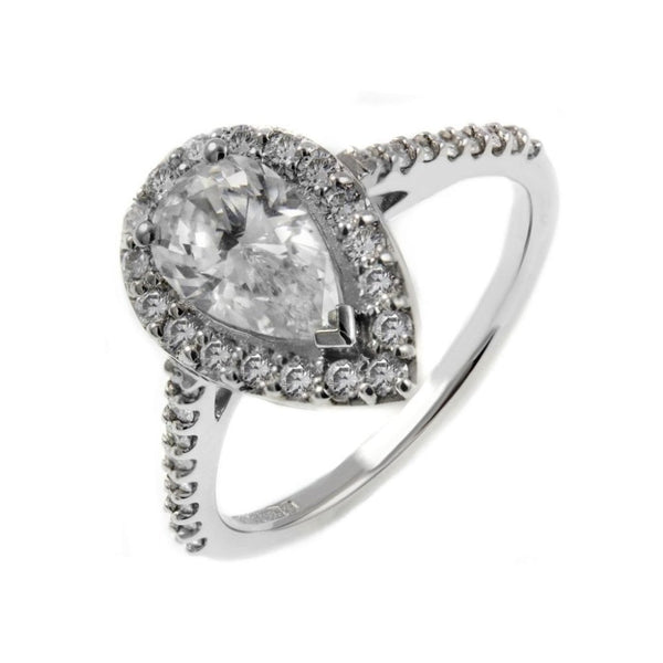 Platinum 1.01ct D SI1 GIA pear cut diamond halo ring