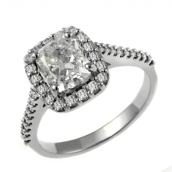 Platinum 1.50ct F SI1 GIA cuhsion cut diamond halo ring