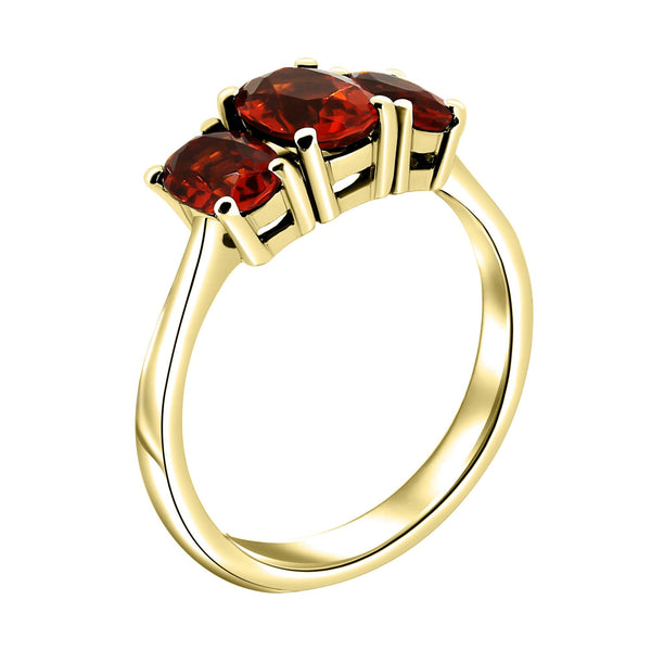 9ct yellow gold 7x5mm & 6x4mm oval fire opal 3 stone ring