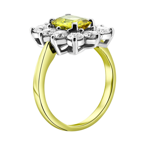 18ct yellow gold 1.57ct yellow sapphire & 1.50ct diamond ring
