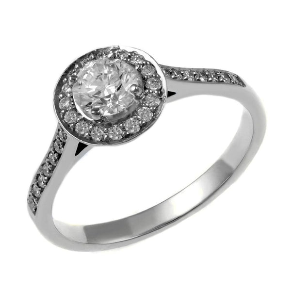 Platinum 0.71ct F VS2 GIA round brilliant diamond cluster ring
