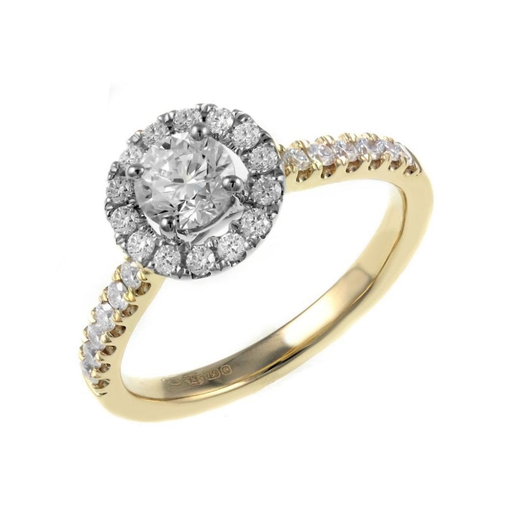 18ct yellow gold 0.53ct D VS1 EGL round brilliant diamond ring