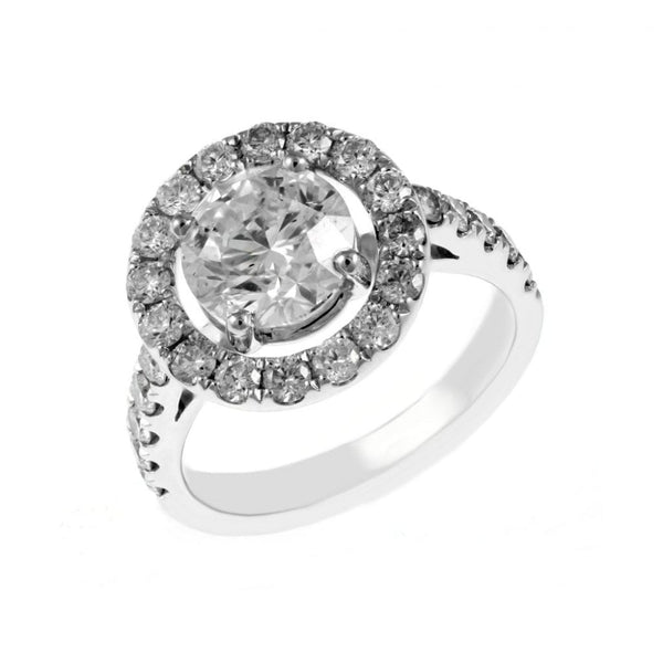 Platinum 2.02ct D SI1 EGL round brilliant cut diamond ring