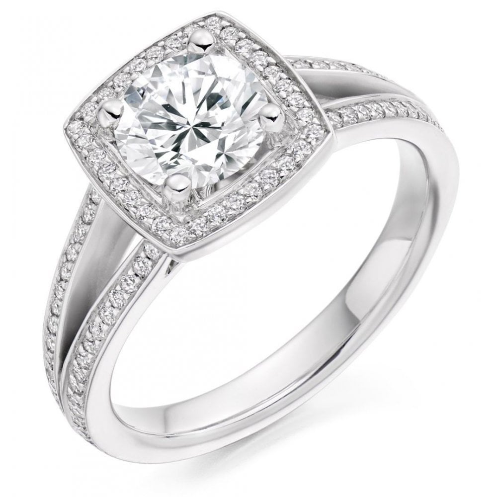 Platinum 0.90ct E SI1 GIA round cut diamond ring