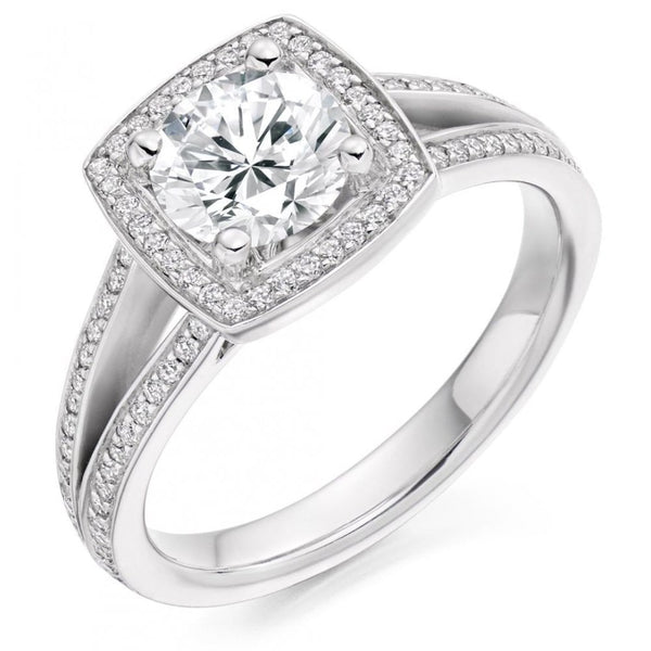 Platinum 0.90ct E SI1 GIA round cut diamond ring