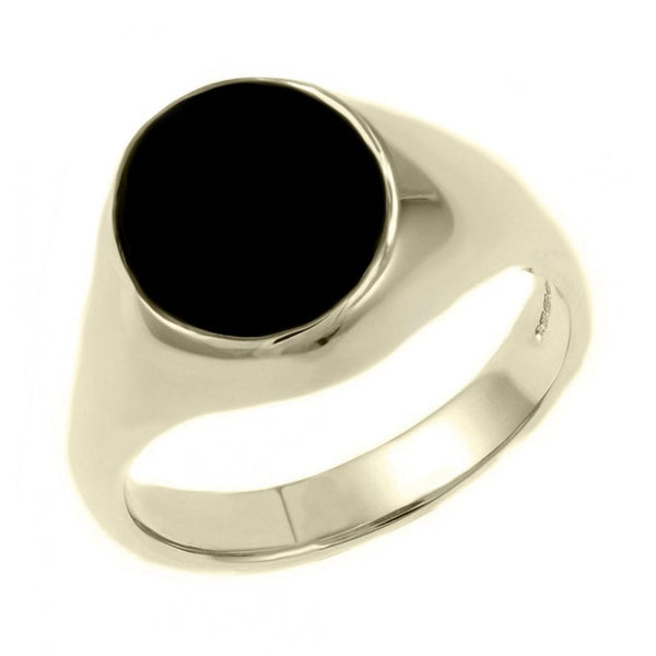 9ct yellow gold 12mm x 10mm onyx signet ring
