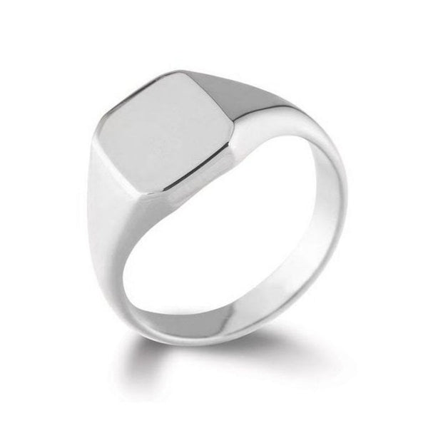 9ct white gold 11mm x 10mm cushion signet ring