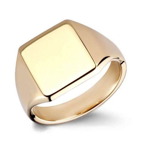 9ct yellow gold 12mm x 12mm square signet ring