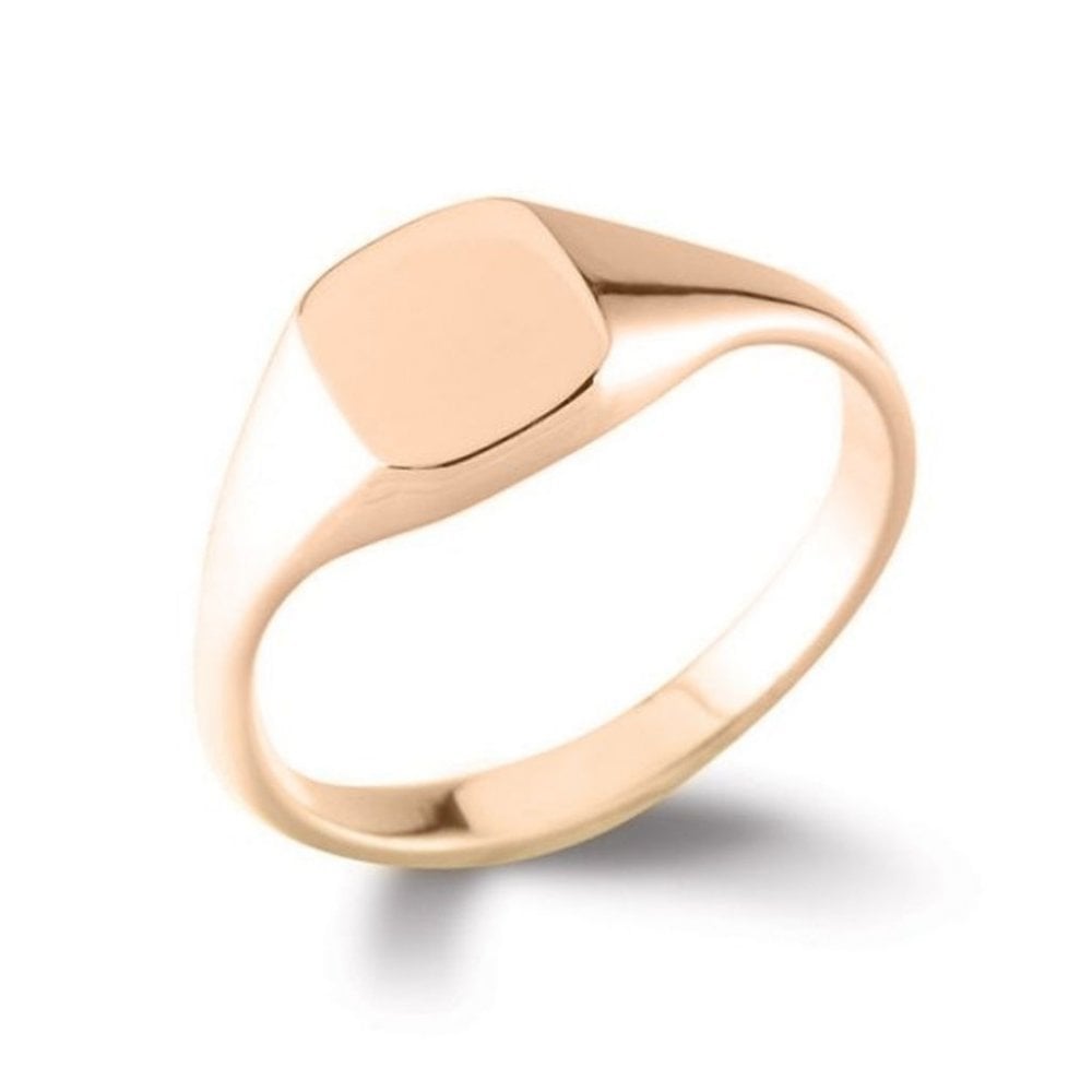 9ct rose gold 8mm x 7mm cushion signet ring