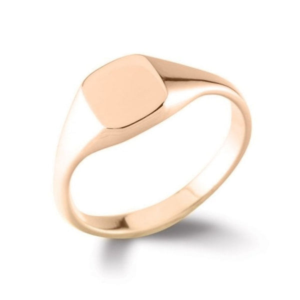 9ct rose gold 8mm x 7mm cushion signet ring