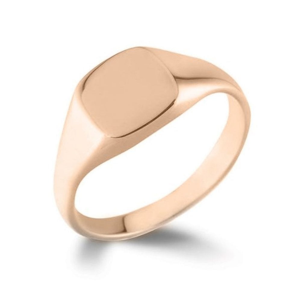 9ct yellow gold 9mm x 8mm cushion signet ring