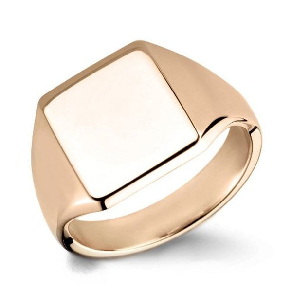 9ct rose gold 12mm x 12mm square signet ring