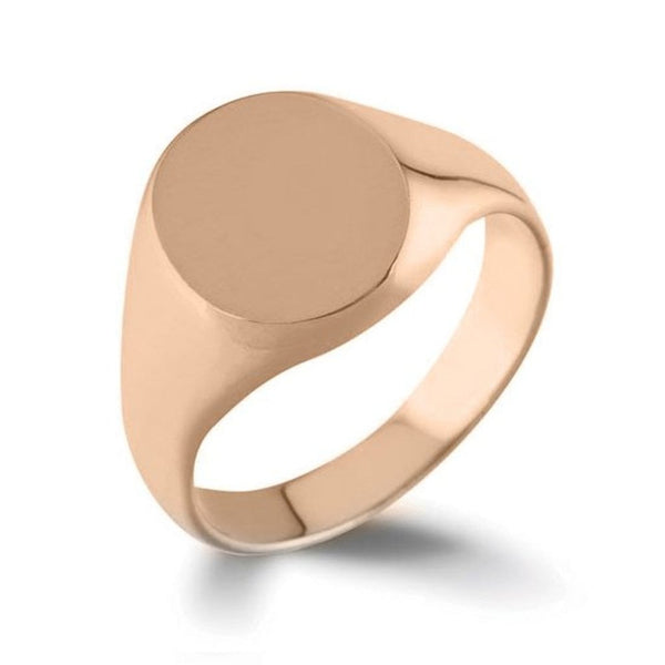 9ct Rose Gold 15mm X 12mm Oval Signet Ring