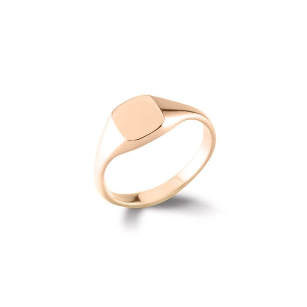 18ct rose gold 8mm x 7mm cushion signet ring