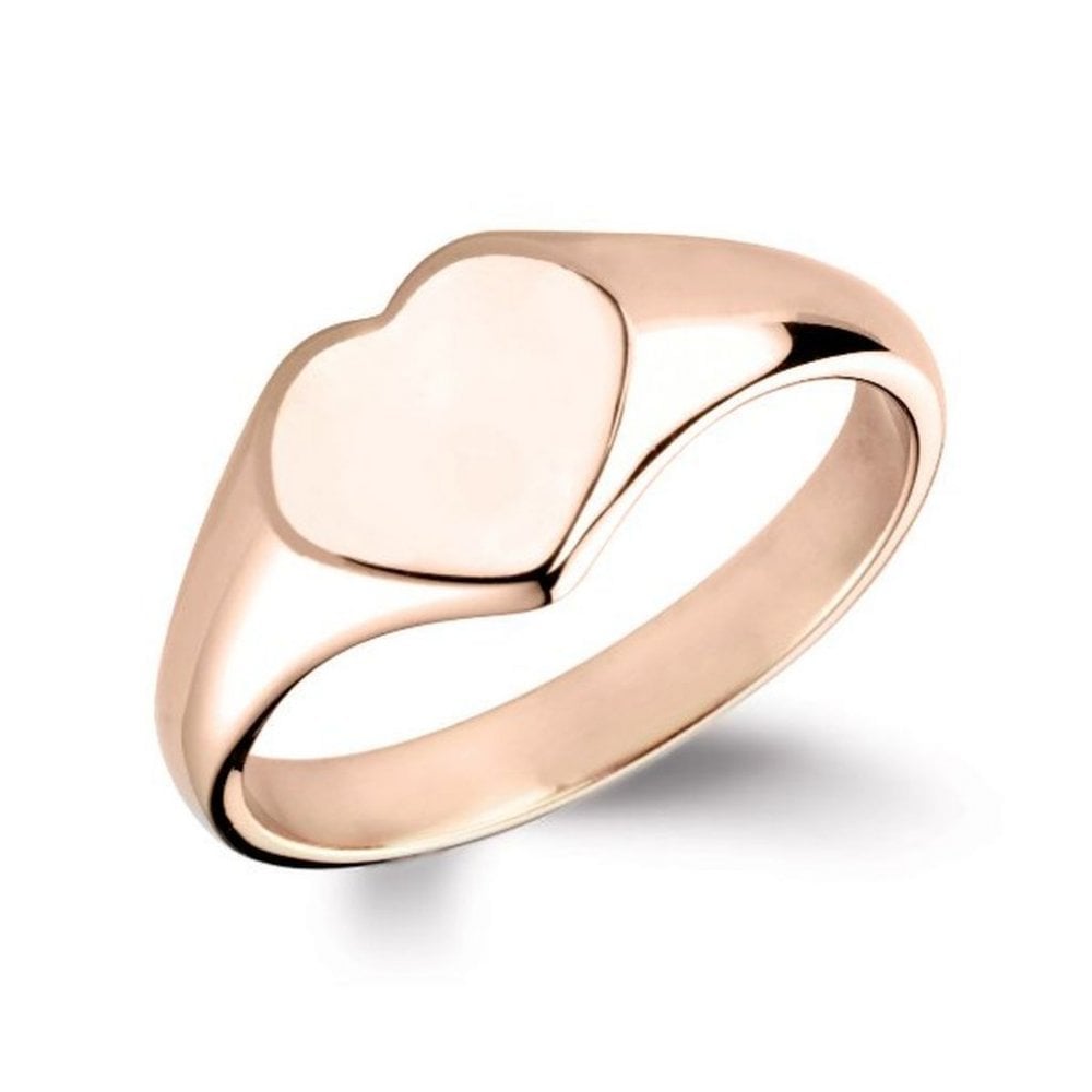 9ct rose gold 9mm x 9mm heart signet ring
