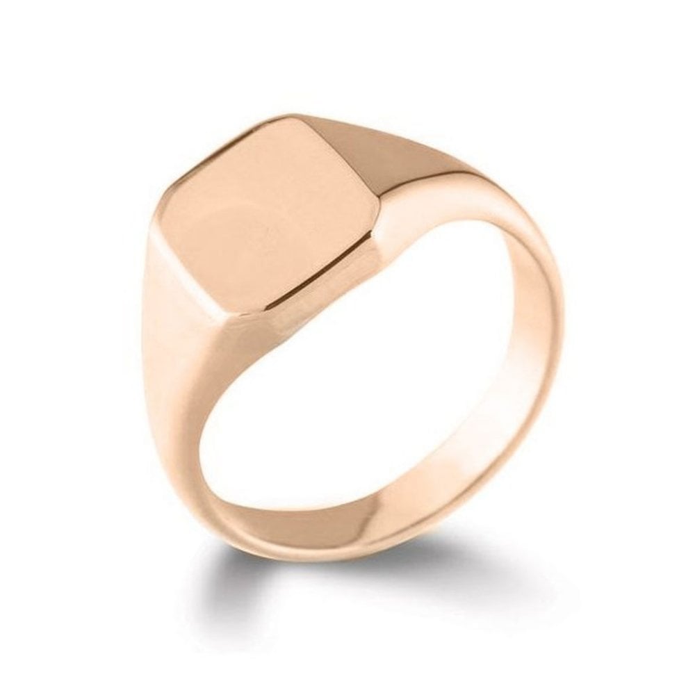 9ct rose gold 11mm x 10mm cushion signet ring