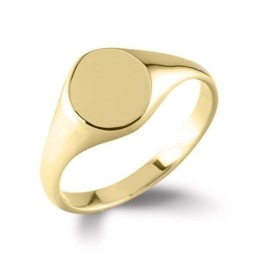 9ct yellow gold 11mm x 9mm oval signet ring
