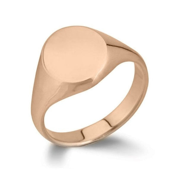9ct rose gold 13mm x 11mm oval signet ring