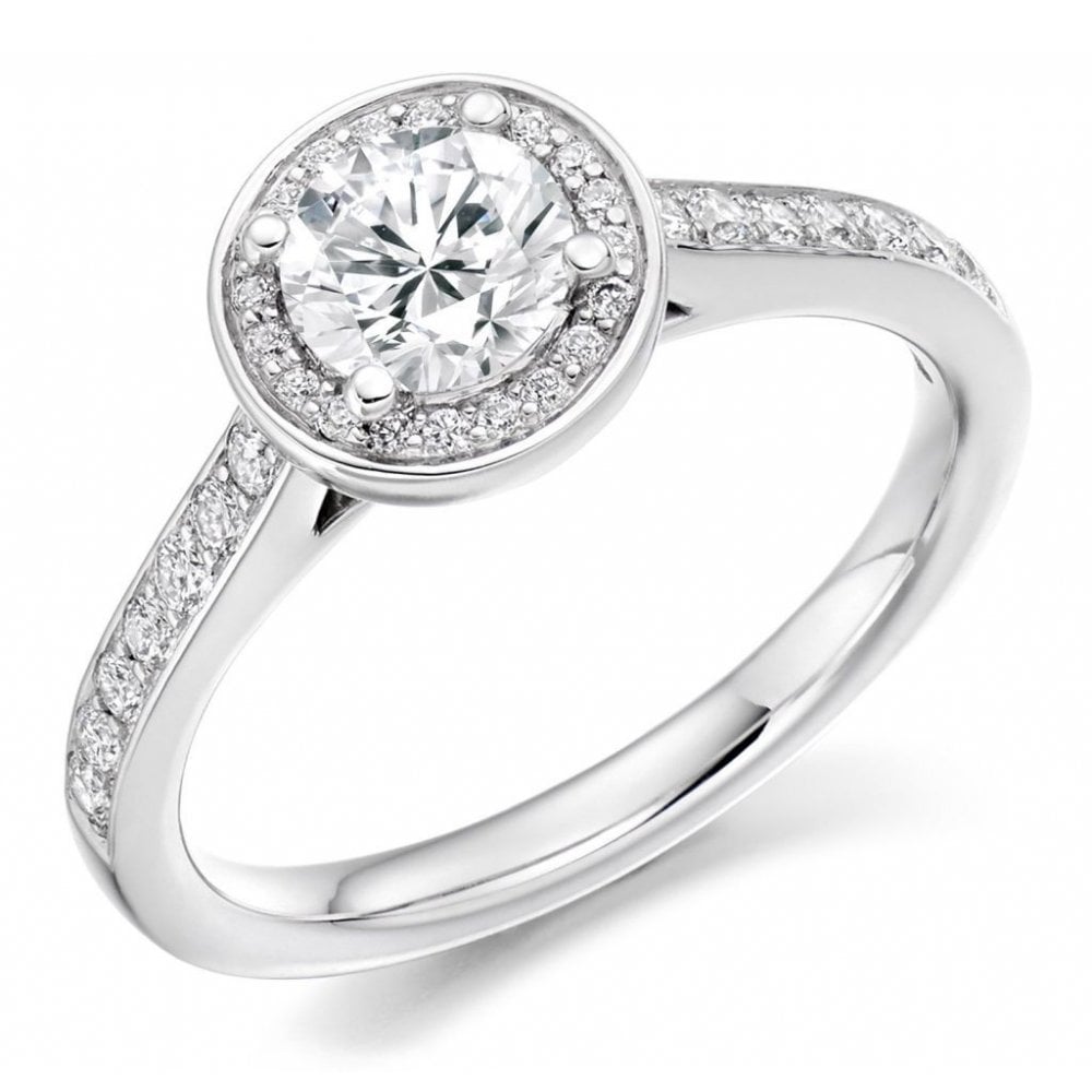 Platinum 0.80ct F VS2 IGI round brilliant diamond ring