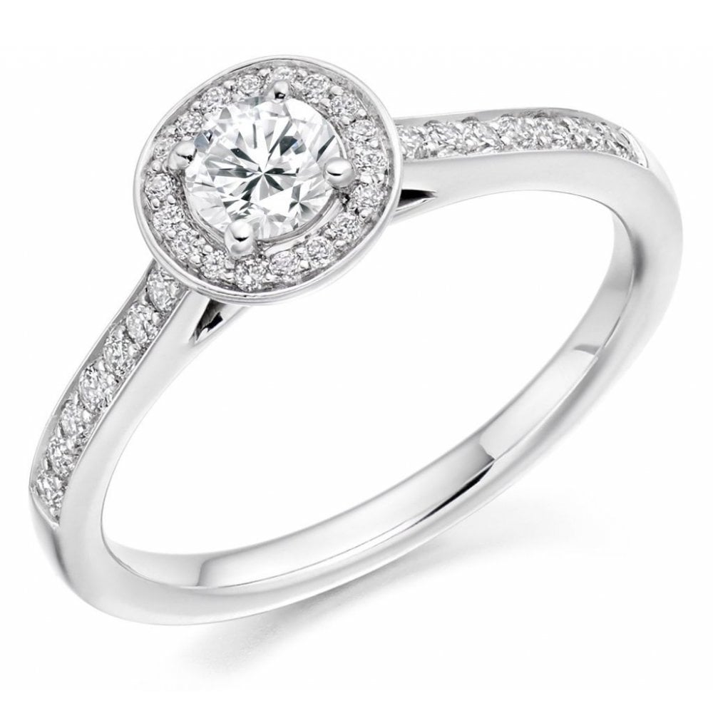 Platinum 0.30ct E VS2 IGI round brilliant cut diamond ring