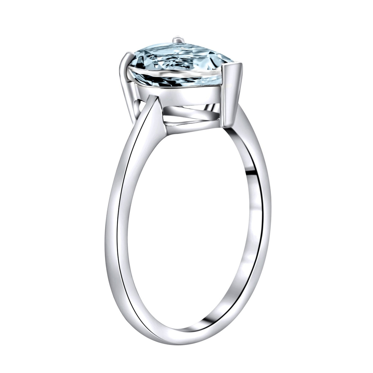 9ct white gold 14mm x 9mm pear cut aquamarine ring