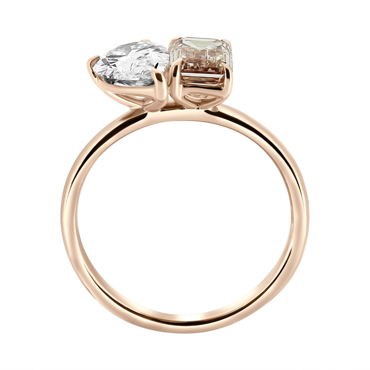 LG 18ct rose gold 1.00ct pink diamond & 1.02ct diamond ring