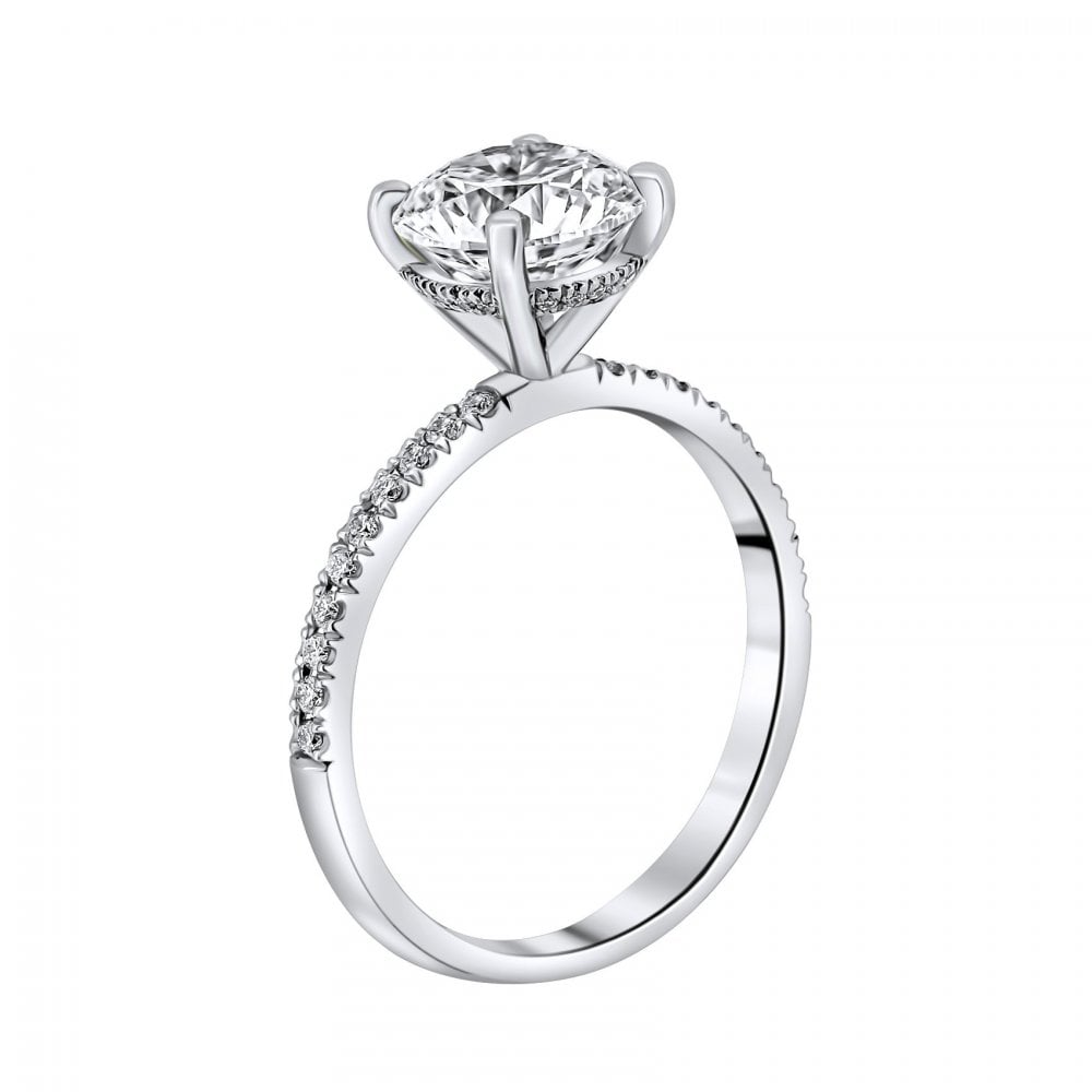 Lab grown platinum 1.05ct D VVS2 IGI round diamond ring