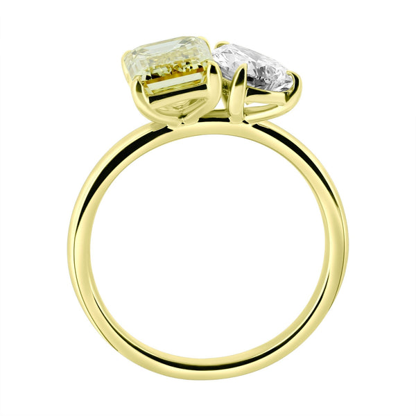 LG 18ct yellow gold 2.01ct fancy yellow & 1.08ct diamond ring