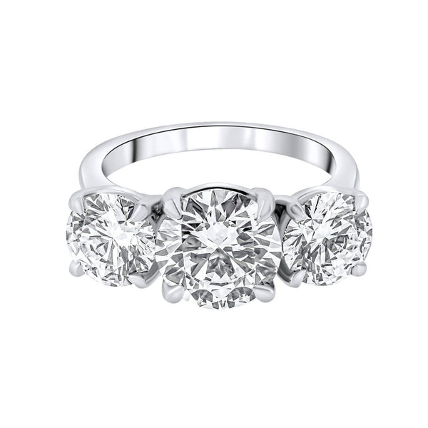Lab grown platinum 5.02ct D VVS2 IGI round diamond 3 stone ring