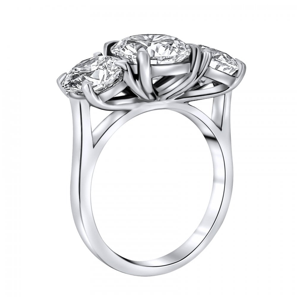 Lab grown platinum 5.02ct D VVS2 IGI round diamond 3 stone ring