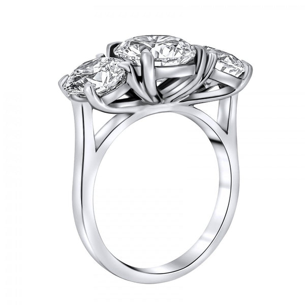 Lab grown platinum 5.02ct D VVS2 IGI round diamond 3 stone ring