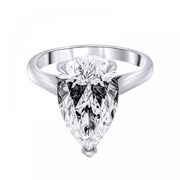 Lab grown platinum 5.07ct D VVS2 IGI pear cut diamond ring