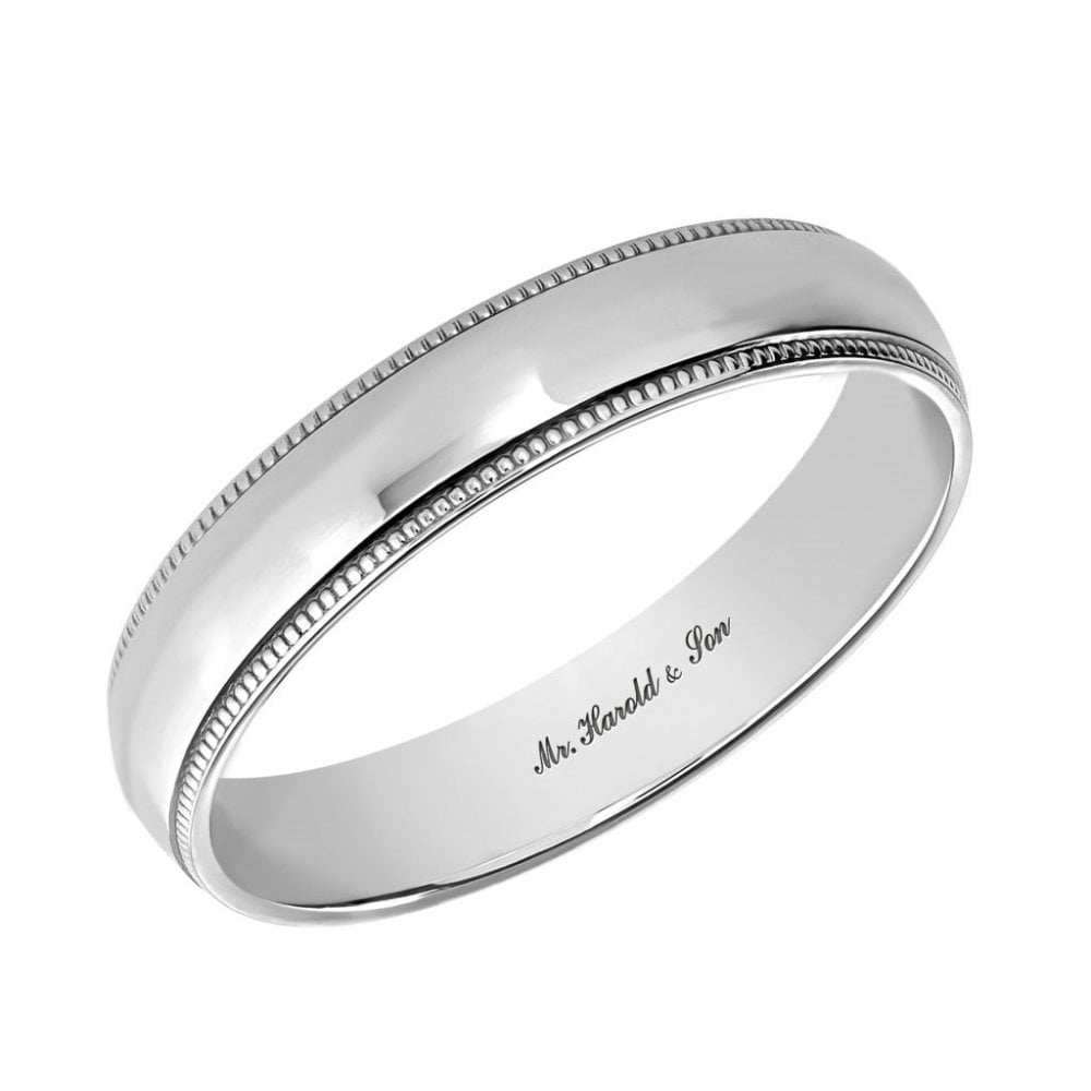 Platinum 4.0mm heavy weight court wedding ring