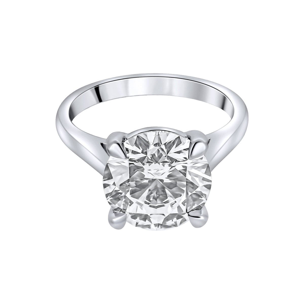 Lab grown platinum 5.02ct D VVS2 IGI round diamond ring