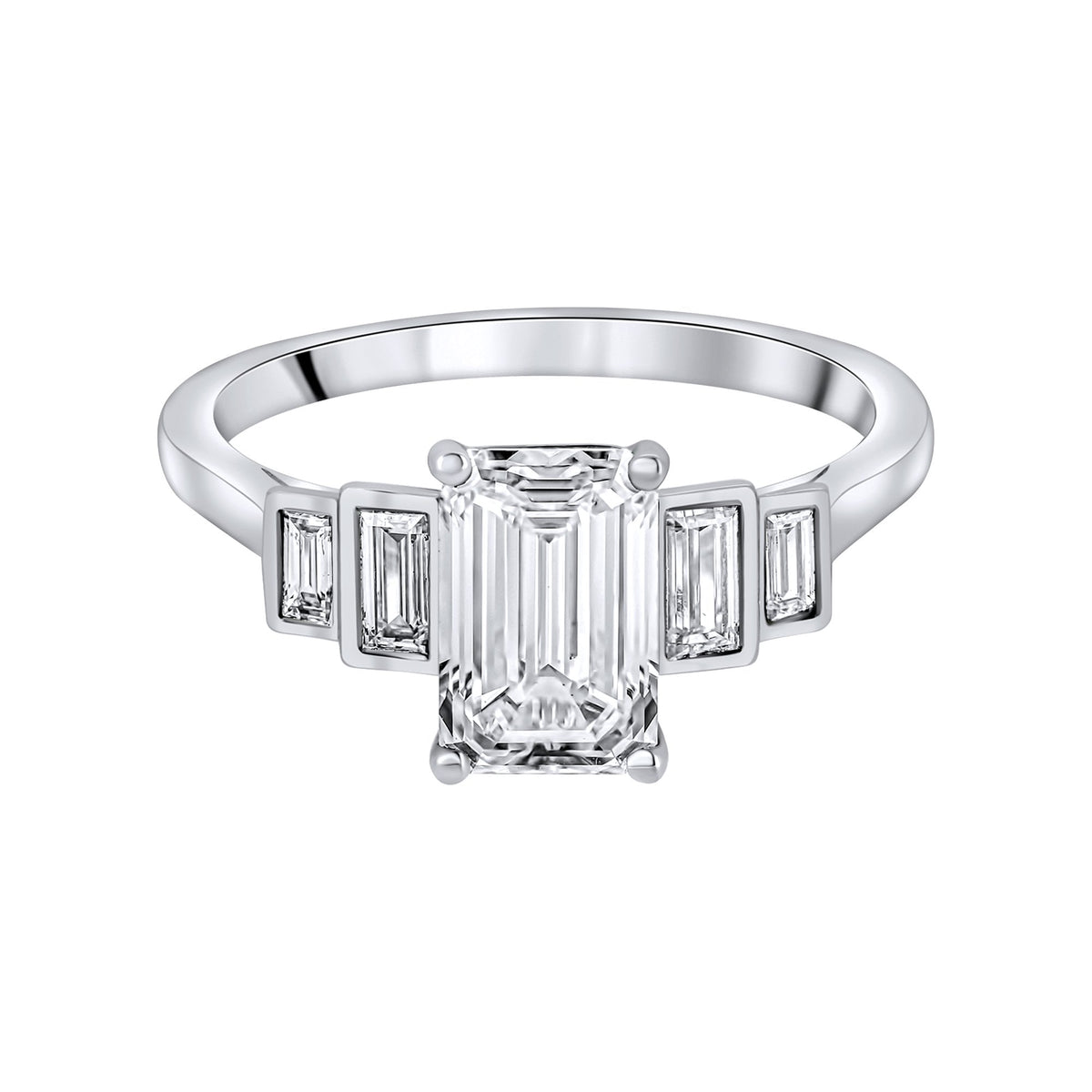 Platinum 2.02ct E VS1 GIA emerald cut diamond ring