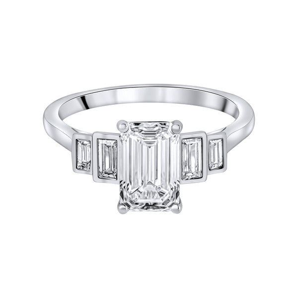 Platinum 2.02ct E VS1 GIA emerald cut diamond ring