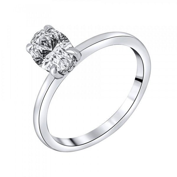 Lab Grown Platinum 1.03ct D Vvs2 Igi Oval Cut Diamond Ring