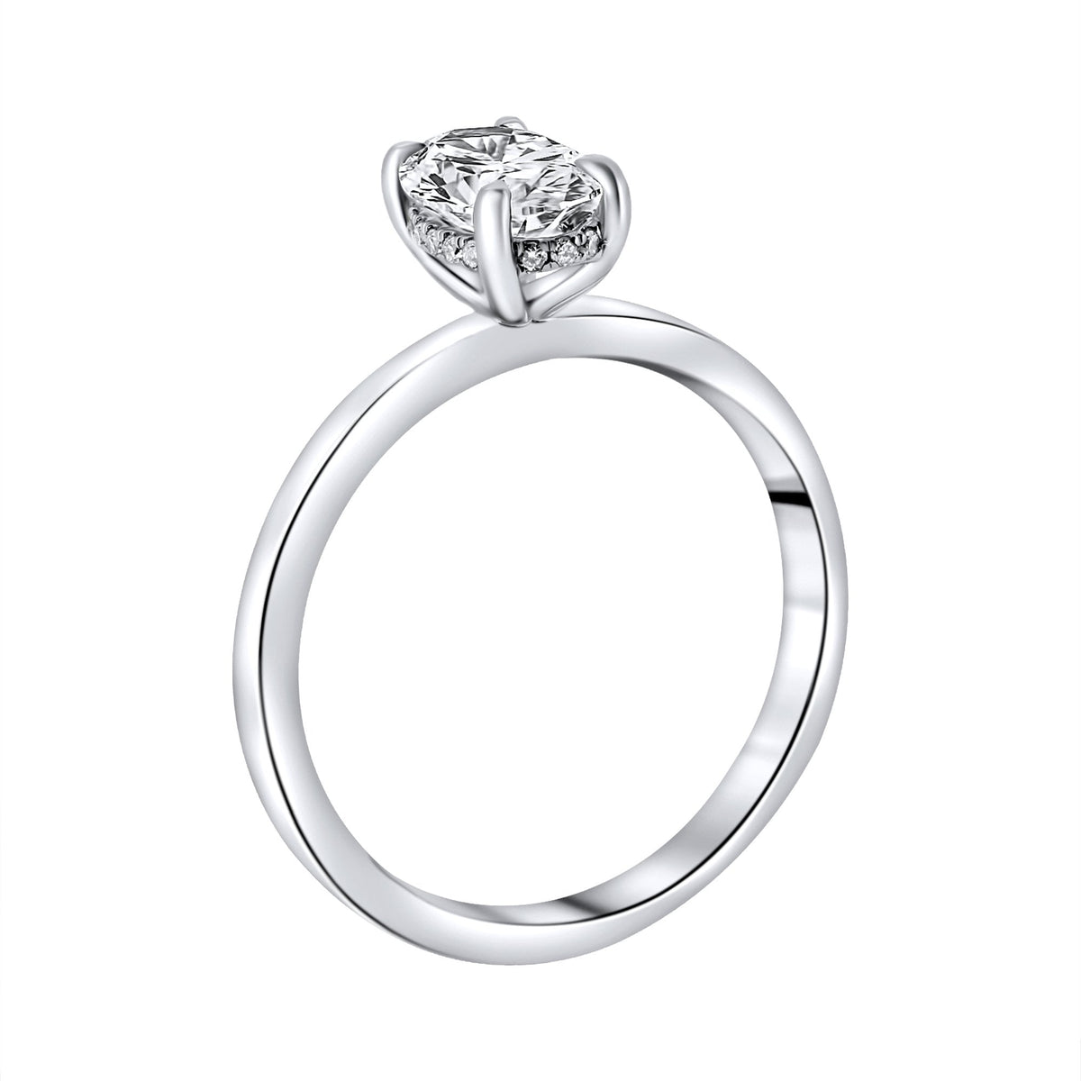 Lab grown platinum 1.03ct D VVS2 IGI oval cut diamond ring