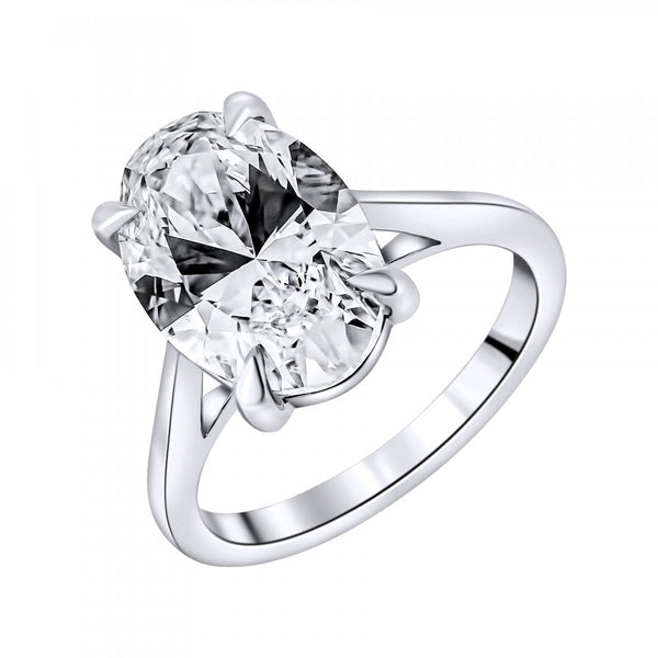 Lab grown platinum 5.02ct D VVS2 IGI oval cut diamond ring